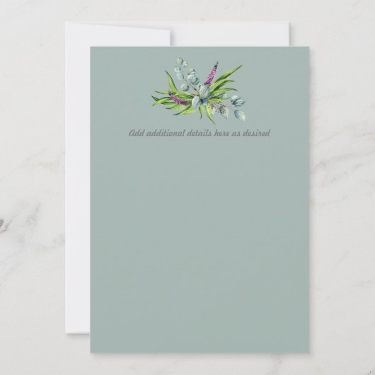 Elegante Eucalyptus Doop Christening Groene Decora Kaart (Achterkant)