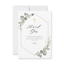 Elegante eucalyptus doop Dank u kaart