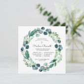 Elegante Eucalyptus Doop Uitnodiging (Staand voorkant)