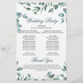 Elegante Eucalyptus Eenvoudig Huwelijksceremonie P (Achterkant)