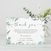 Elegante Eucalyptus Eenvoudige Begrafenis Dank u O Kaart (Staand voorkant)