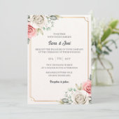 Elegante Eucalyptus Eenvoudige bruiloft Kaart (Staand voorkant)