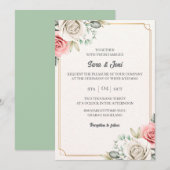 Elegante Eucalyptus Eenvoudige bruiloft Kaart (Voorkant / Achterkant)