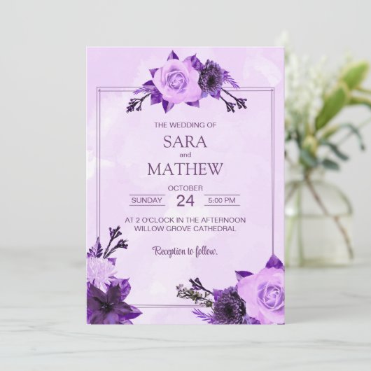 Elegante Eucalyptus Eenvoudige bruiloft uitnodigin Kaart (Staand voorkant)