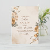 Elegante Eucalyptus Eenvoudige bruiloft uitnodigin Kaart (Staand voorkant)