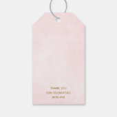 Elegante Eucalyptus en Cross Pink Eerste Communie Cadeaulabel (Achterkant)