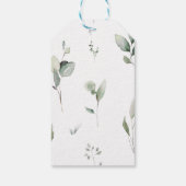 Elegante Eucalyptus- en Gouden Groene Huwelijk Cadeaulabel (Achterkant)