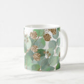Elegante eucalyptus en gouden koffie Mok cadeau (Voorkant rechts)