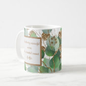 Elegante eucalyptus en gouden koffie Mok cadeau (Voorkant links)