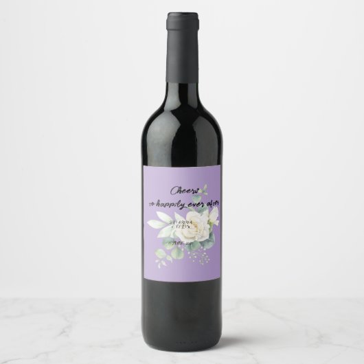 Elegante eucalyptus Eten en Drinken Label Set Wijn Etiket (Voorkant)