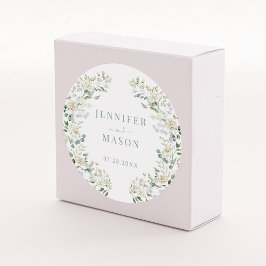 Elegante Eucalyptus Floral bruiloft bruid bruidego Ronde Sticker