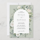 Elegante Eucalyptus Floral Sage Green Wedding Kaart (Voorkant)