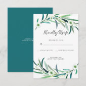 Elegante Eucalyptus floral waterverf RSVP-kaarten RSVP Kaartje (Voorkant / Achterkant)