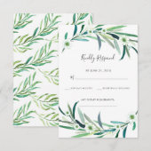 Elegante Eucalyptus floral waterverf RSVP-kaarten RSVP Kaartje (Voorkant / Achterkant)