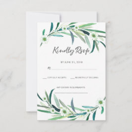 Elegante Eucalyptus floral waterverf RSVP-kaarten RSVP Kaartje