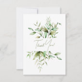 Elegante Eucalyptus Foliage Botanische bruiloft Bedankkaart (Voorkant)