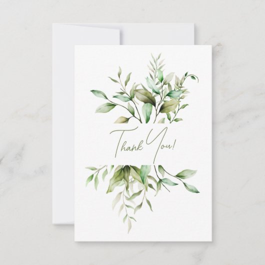 Elegante Eucalyptus Foliage Botanische bruiloft Bedankkaart (Voorkant)