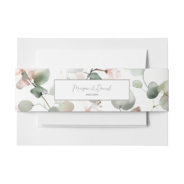 Elegante Eucalyptus Foliage Invitation Belly Band Uitnodigingen Wikkel