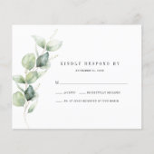 Elegante Eucalyptus Foliage Wedding RSVP Kaart (Voorkant)