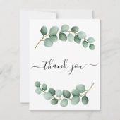 Elegante Eucalyptus foto bruiloft bedankje Bedankkaart (Voorkant)