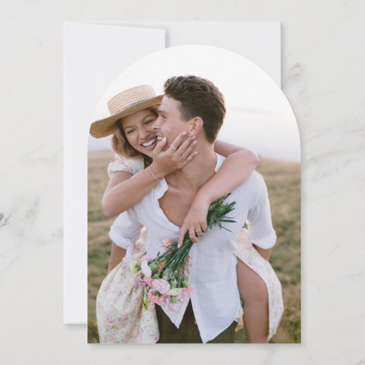 Elegante Eucalyptus Foto Bruiloft Save the Date Kaart (Achterkant)