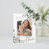 Elegante Eucalyptus FOTO Bruiloft Verandering van  Briefkaart (Staand voorkant)