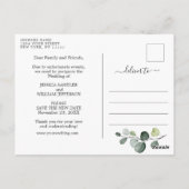 Elegante Eucalyptus FOTO Bruiloft Verandering van  Briefkaart (Achterkant)