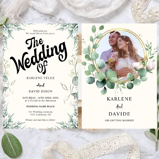 Elegante Eucalyptus Foto Geschenk Kaart