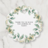 Elegante Eucalyptus Geslachtsonzijdige Baby Shower Bedankjes Labels (Achterkant)