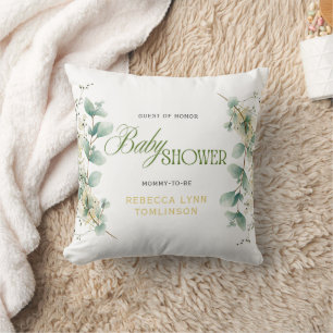 Elegante Eucalyptus Geslachtsonzijdige Baby Shower Kussen