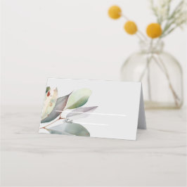 Elegante eucalyptus gevouwen plaats kaart plaatskaartje
