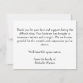 Elegante Eucalyptus Gold Cross Memorial Dank u Bedankkaart (Achterkant)