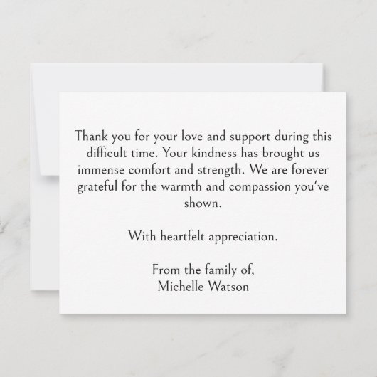 Elegante Eucalyptus Gold Cross Memorial Dank u Bedankkaart (Achterkant)