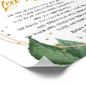 Elegante Eucalyptus Gouden Grafgedicht Bord Poster (Hoek)