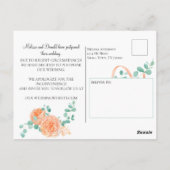 Elegante Eucalyptus Green Peach Wijzig de datum Briefkaart (Achterkant)