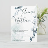 Elegante Eucalyptus Green verlaat botanische bruil Kaart (Staand voorkant)