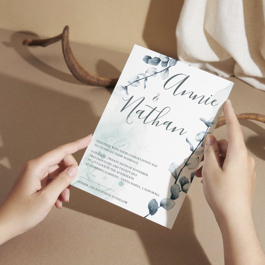 Elegante Eucalyptus Green verlaat botanische bruil Kaart