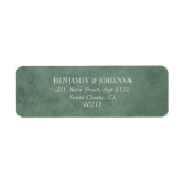 Elegante Eucalyptus Green Wedding Retouradres Etiket (Voorkant)