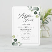 Elegante Eucalyptus Greenery Adoptie Baby shower Kaart (Staand voorkant)