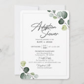 Elegante Eucalyptus Greenery Adoptie Baby shower Kaart (Voorkant)