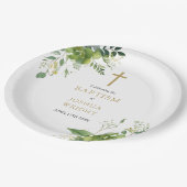 Elegante Eucalyptus Greenery doopsel doop Papieren Bordje (Gekanteld)