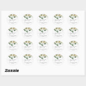 Elegante Eucalyptus Greenery gouden folie bruiloft Ronde Sticker (Vel)