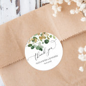 Elegante Eucalyptus Greenery gouden folie bruiloft Ronde Sticker