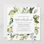 Elegante Eucalyptus & Greenery Moederdag brunch Kaart (Voorkant)