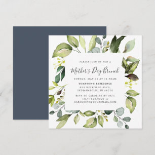 Elegante Eucalyptus & Greenery Moederdag brunch Kaart