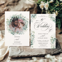 Elegante Eucalyptus Greenery Script foto Huwelijk