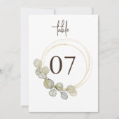 Elegante Eucalyptus Greenery Trouwtafel Nummers (Voorkant)