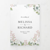 Elegante Eucalyptus groen alles in één bruiloft Drieluik Uitnodiging (Cover)