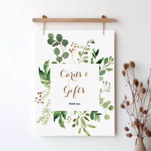 Elegante Eucalyptus Groen Blad Kaarten en Cadeaus  Poster