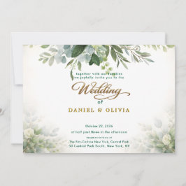 Elegante Eucalyptus Groen Bladgoud Overlay Foto Kaart